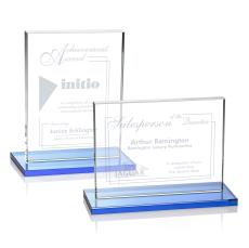 Emperor Sky Blue (Horiz) Rectangle Crystal Award - Awards and Trophies