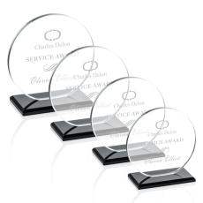 Employee Gifts - Elgin Black  Circle Crystal Award