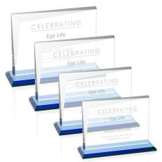 Employee Gifts - Mirela Sky Blue  Rectangle Crystal Award