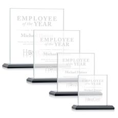 Employee Gifts - Cardiff Black  Square / Cube Crystal Award