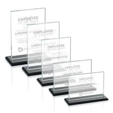 Employee Gifts - Algoma Black 3/8" Rectangle Crystal Award