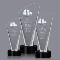 Employee Gifts - Brampton 3D Black Peaks Crystal Award