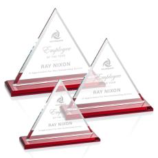 Employee Gifts - Dresden Red Pyramid Crystal Award
