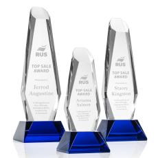 Employee Gifts - Rawlinson Blue  on Base Obelisk Crystal Award