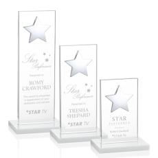 Employee Gifts - Dallas Star White/Silver Rectangle Crystal Award