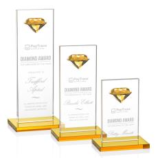 Employee Gifts - Bayview Gemstone Amber  Towers Crystal Award