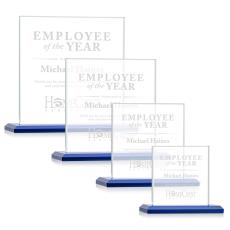 Employee Gifts - Cardiff Blue  Square / Cube Crystal Award