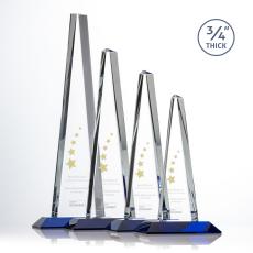 Employee Gifts - Majestic Tower Blue Towers Crystal Award