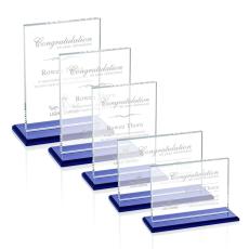Employee Gifts - Algoma Blue 3/8" Rectangle Crystal Award