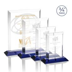 Harrington Blue  Rectangle Crystal Award - Colored Crystal Awards
