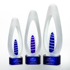 Employee Gifts - Aspetti Blue Tear Drop Glass Award