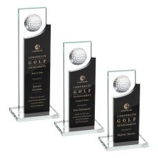 Employee Gifts - Redmond Golf Black  Rectangle Crystal Award