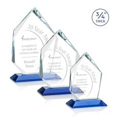 Employee Gifts - Deerhurst Ice Peak Sky Blue Peaks Crystal Award