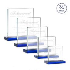 Employee Gifts - Terra Blue Square / Cube Crystal Award