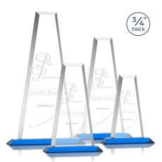 Employee Gifts - Imperial Sky Blue Towers Crystal Award