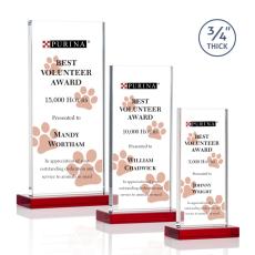 Employee Gifts - Arizona Full Color Red Rectangle Crystal Award