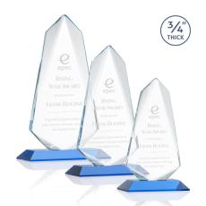 Employee Gifts - Sheridan Sky Blue  Unique Crystal Award