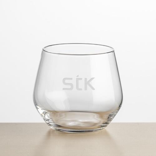 Corporate Gifts - Barware - Wine Glasses - Stemless - Mandelay Stemless Wine - Deep Etch