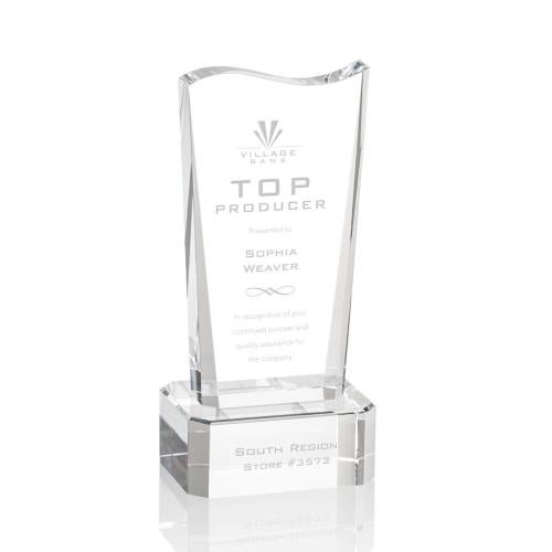Awards and Trophies - Crystal Awards - Violetta Clear on Base Unique Crystal Award