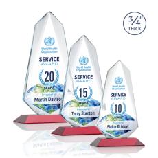 Sheridan Full Color Red  Unique Crystal Award - Full Color Imprint