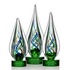 Employee Gifts - Mulino Green  Glass Award