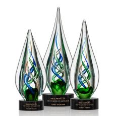 Employee Gifts - Mulino Black  Glass Award