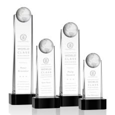 Employee Gifts - Sherbourne Globe Black on Base Towers Crystal Award