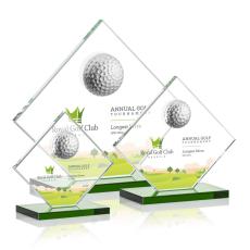 Employee Gifts - Barrick Golf  Full Color Green  Globe Crystal Award