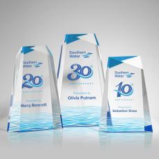 Employee Gifts - Blue Topaz Full Color Peaks Acrylic Award