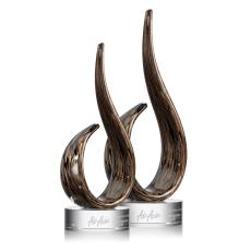 Employee Gifts - Golden Blaze Clear Flame Glass Award