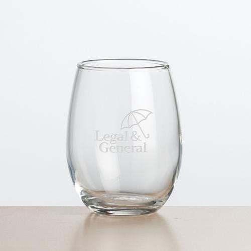 Corporate Gifts - Barware - Wine Glasses - Stemless - Stanford Stemless Wine - Deep Etch
