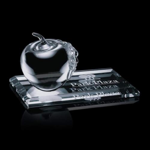Awards and Trophies - Crystal Awards - Apple Glass on Starfire Base Award
