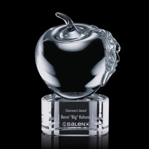 Corporate Gifts - Desk Accessories - Paperweights - Apple Glass on Paragon Base Award