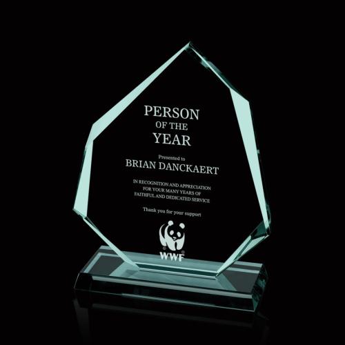 Awards and Trophies - Crystal Awards - Administrator Peaks Glass Award