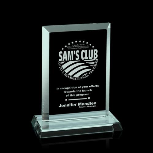 Awards and Trophies - Crystal Awards - Glass Awards - Empress Jade Rectangle Glass Award