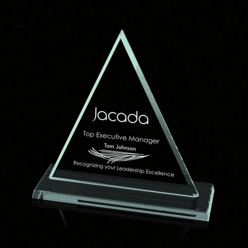 Awards and Trophies - Crystal Awards - Glass Awards - Princeton Jade Pyramid Glass Award