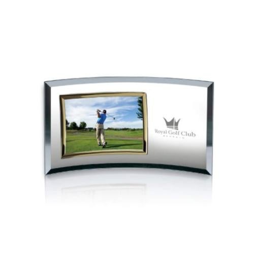 Corporate Gifts - Desk Accessories - Picture Frames - Crescent Frame - Gold