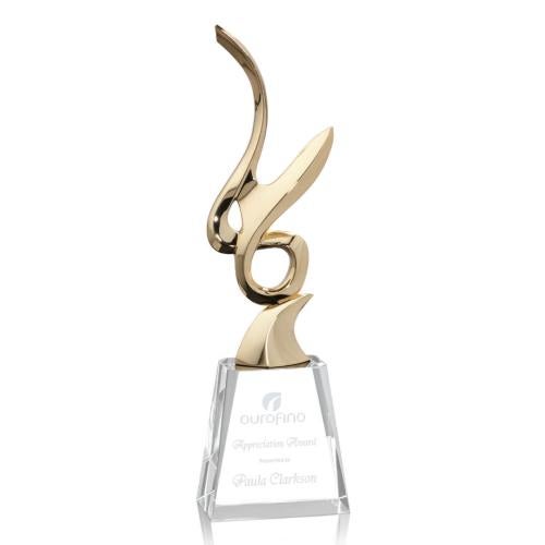 Awards and Trophies - Crystal Awards - Tatiana Gold Crystal Award