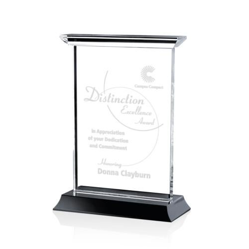Awards and Trophies - Crystal Awards - Tobermory Black (Vertical) Rectangle Crystal Award