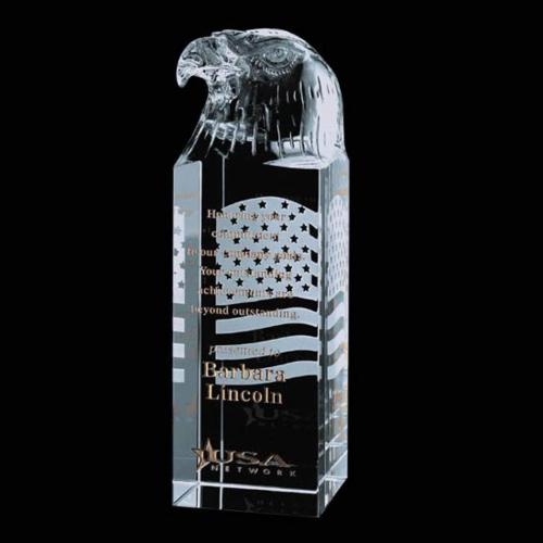 Awards and Trophies - Crystal Awards - Stratton Eagle Animals Crystal Award
