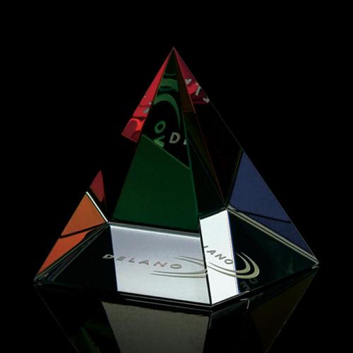 Awards and Trophies - Crystal Awards - Colored Pyramid Crystal Award