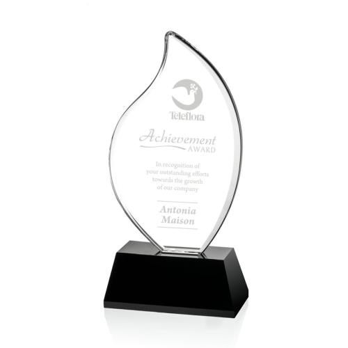 Awards and Trophies - Crystal Awards - Martinique Black Flame Crystal Award