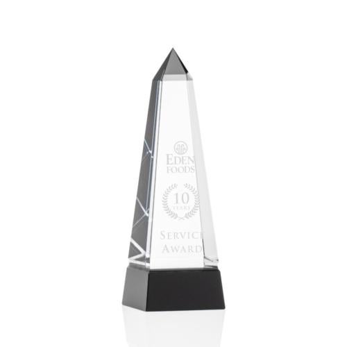 Awards and Trophies - Crystal Awards - Groove Black Obelisk Crystal Award