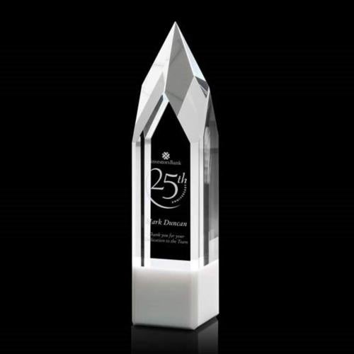 Awards and Trophies - Crystal Awards - Coventry White Obelisk Crystal Award