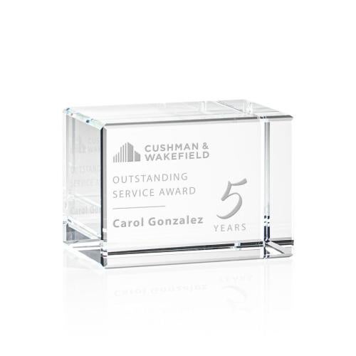 Awards and Trophies - Crystal Awards - Lexington Cube Rectangle Crystal Award