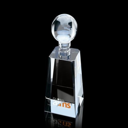 Awards and Trophies - Crystal Awards - Hampton Globe Crystal Award