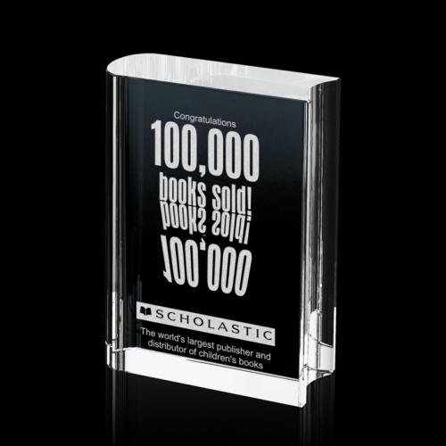 Awards and Trophies - Crystal Awards - Optical Book Rectangle Crystal Award
