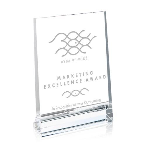 Awards and Trophies - Crystal Awards - Footed Plaque (Vert)
