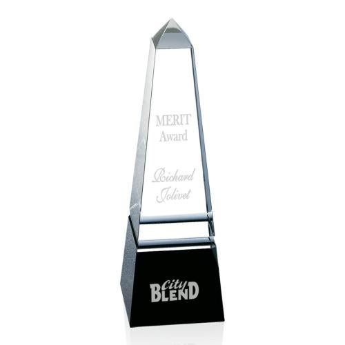 Awards and Trophies - Crystal Awards - Groove Black Obelisk Crystal Award