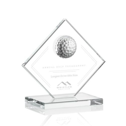 Awards and Trophies - Crystal Awards - Barrick Golf Clear Diamond Crystal Award